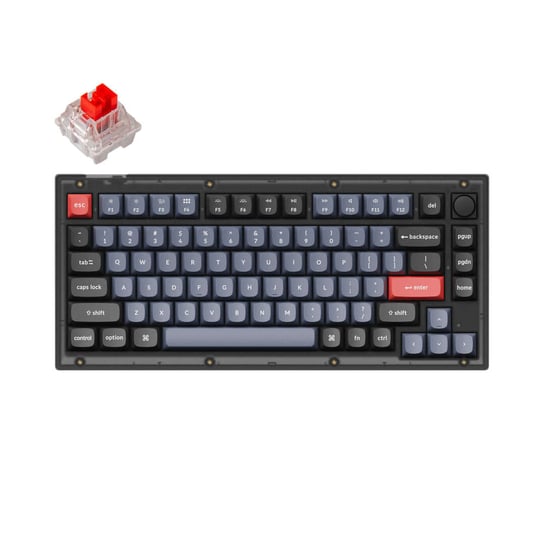 Keychron V1 Qmk Klawiatura Mechaniczna Frosted Black Keychron K Pro Red Knob V1-C1 Keychron