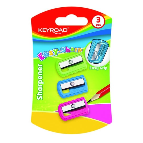 Keyroad, Temperówka plastikowa pojedyncza 3 sztuki Keyroad