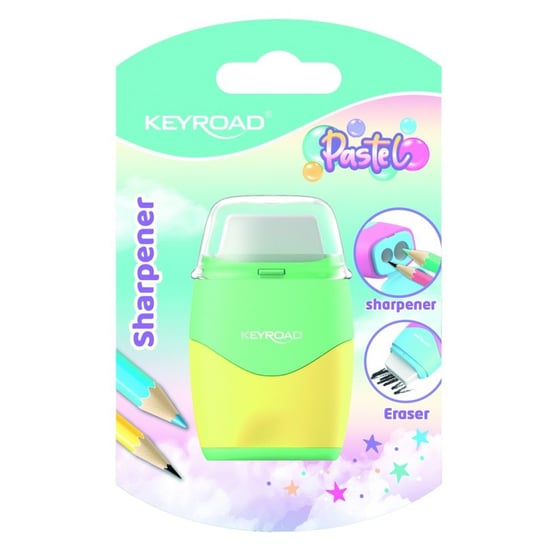 Keyroad, Temperówka plastikowa z gumką, pastel, mix wzorów Keyroad