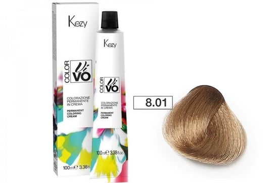Kezy Color Vivo, Farba do włosów 8.01 naturalnie popielaty jasny blond, 100 ml KEZY