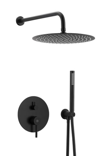 KFA Armatura Moza Black zestaw prysznicowy podtynkowy z deszczownicą czarny mat 5039-501-81 Inna marka