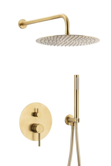 KFA Armatura Moza Gold zestaw prysznicowy podtynkowy z deszczownicą złoty szczotkowany 5039-501-31 Inna marka