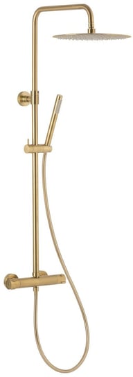 KFA Armatura Moza Gold zestaw prysznicowy ścienny termostatyczny z deszczownicą złoty szczotkowany 5736-920-31 Inna marka