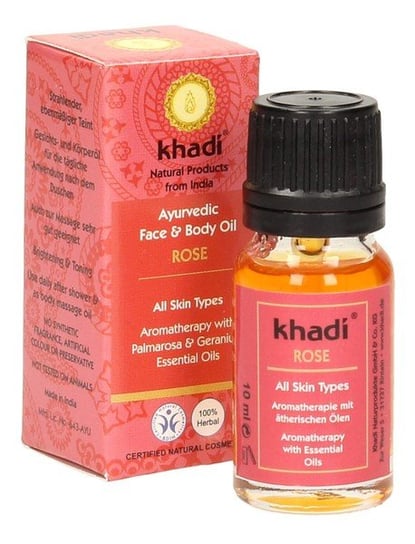 Khadi, olejek ajurwedyjski do twarzy i ciała z różą, 10 ml Khadi