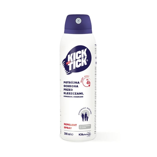 Kick the Tick, Max Repelent Plus, spray przeciw kleszczom komarom i meszkom, 200 ml Kick the Tick