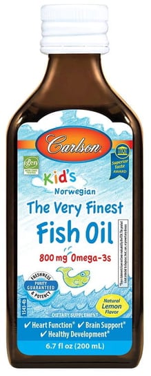 Kid's Very Finest Fish Oil 800mg Cytryna 200 ml, Carlson Labs Suplement diety Carlson Labs