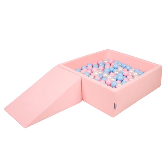 KiddyMoon Piankowy plac zabaw PPZP-KW30D-112 z piłeczkami różowy: babyblue-pudrowy róż-perła basen 100/klin L KiddyMoon