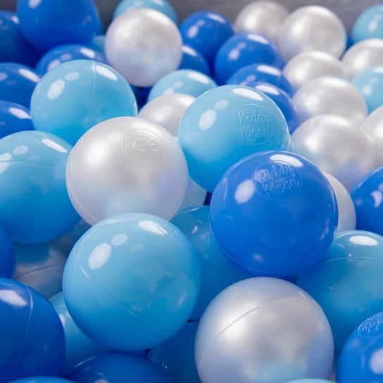 KiddyMoon, plastikowe piłeczki 6cm babyblue-niebieski-perła 100/6cm KiddyMoon