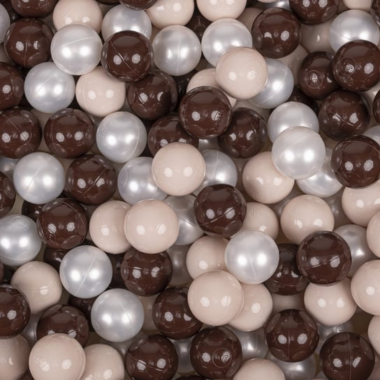 KiddyMoon Plastikowe piłeczki 7cm pastelowy beż-brązowy-perła 100 Zabawka zestaw kulek KiddyMoon