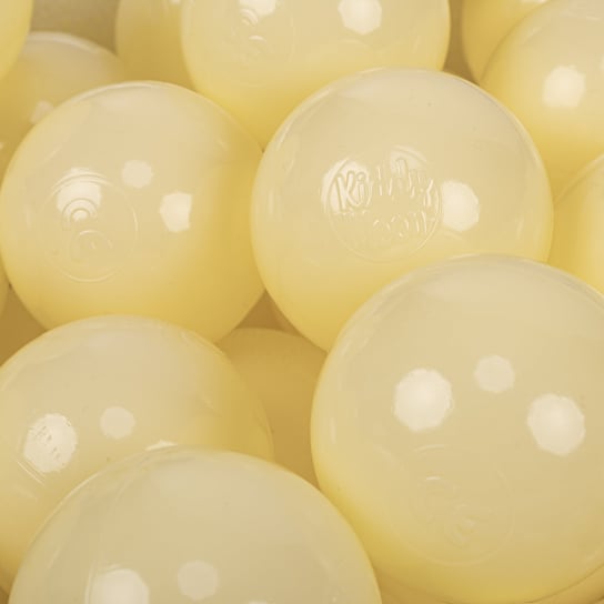 KiddyMoon Plastikowe piłeczki 7cm pastelowy żółty 100 Zabawka zestaw kulek KiddyMoon