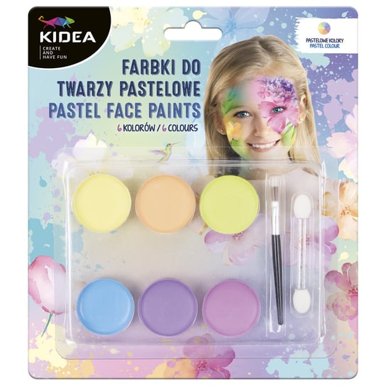 Kidea, farby do twarzy, pastelowe, kolorów KIDEA
