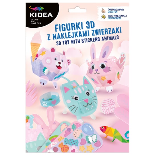 Kidea, Figurki 3d Z Naklejkami, Zwierzaki KIDEA