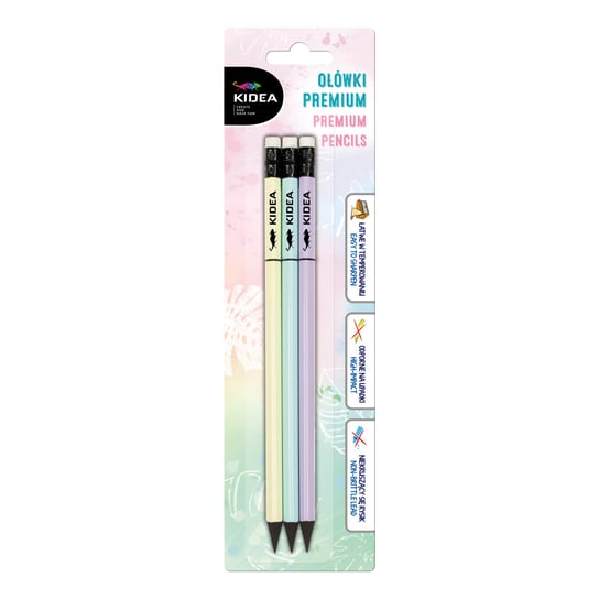 Kidea, Ołówki Premium pastelowe 3 sztuki KIDEA