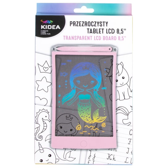 Kidea, Przezrozysty tablet LCD znikopis, różowy KIDEA
