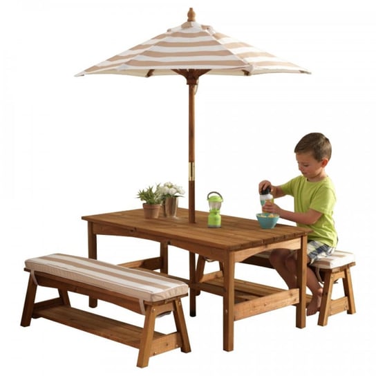 KidKraft, stół z ławkami i parasolem Kidkraft