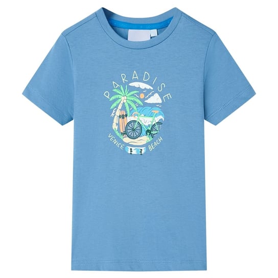 Kids Beach Print T-shirt 140 Blue 100% Cotton Inna marka
