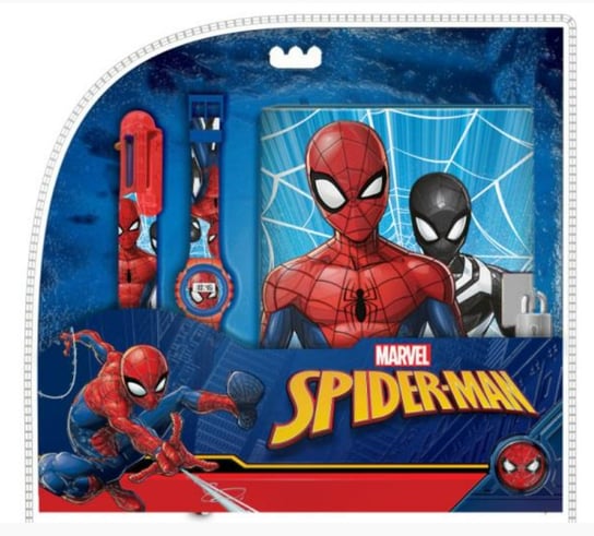 Kids Euroswan, Spiderman, zestaw z zegarkiem cyfrowym, długopisem, pamiętnikiem Kids Euroswan