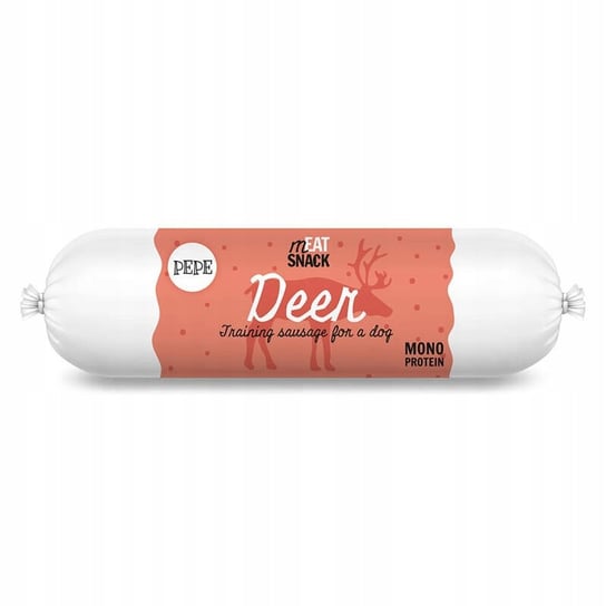 KIEŁBASKA TRENINGOWA MONOBIAŁKOWA DLA PSA PEPE DEER 97% JELENIA 200G Pepe Distribution Sp. z o.o.