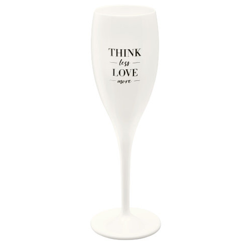 kieliszek do szampana think less love more 100 ml biały TWM