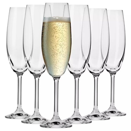 Kieliszki do szampana 210 ml komplet 6 sztuk Venezia Krosno szklane Krosno