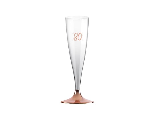 Kieliszki do szampana na osiemdziesiąte urodziny różowe złoto - 140 ml - 6 szt. SANTEX