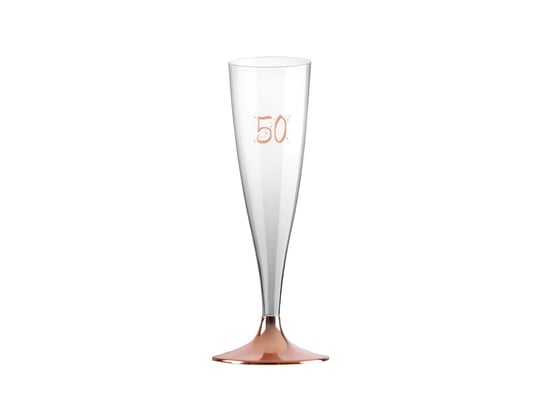 Kieliszki do szampana na pięćdziesiąte urodziny różowe złoto - 140 ml - 6 szt. SANTEX