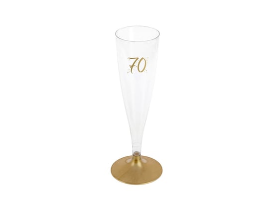Kieliszki do szampana na siedemdziesiąte urodziny - 140 ml - 6 szt. SANTEX