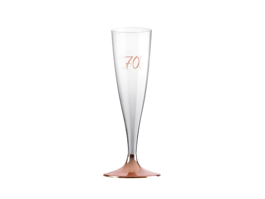 Kieliszki do szampana na siedemdziesiąte urodziny różowe złoto - 140 ml - 6 szt. SANTEX