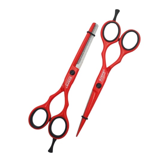 KIEPE Zestaw nożyczki + degażowki fryzjerskie 2480. 4 - 5,5" - RED PASSION Kiepe Professional