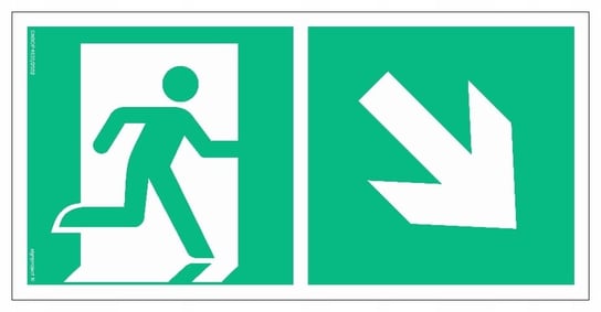 Kierunek do wyjścia ewakuacyjnego w dół w prawo - LIBRES POLSKA SP LIBRES