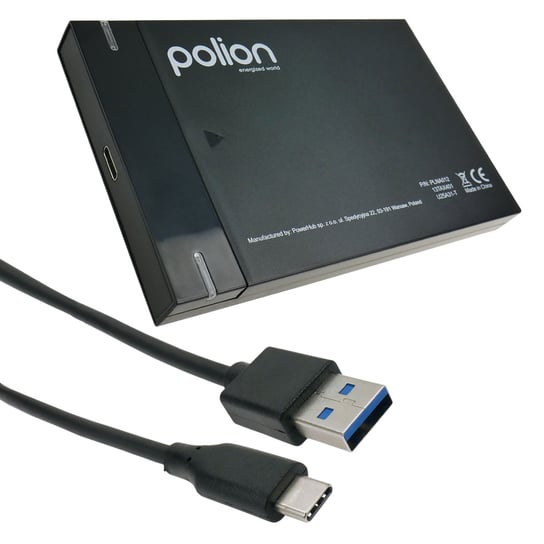 Kieszeń adapter USB-C przejściówka na dysk 2,5" SSD HDD SATA USB 3.0 czarna aluminium Polion
