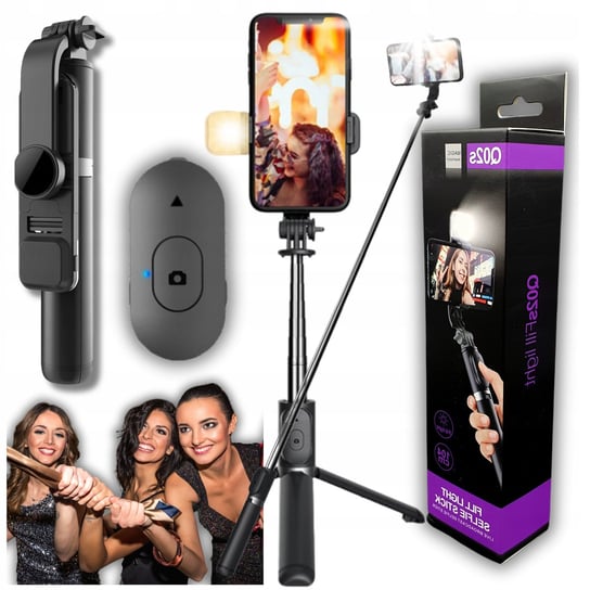 KIJEK DO SELFIE STICK TRIPOD STATYW z PILOTEM z LAMPA BLUETOOTH 104cm 360° Buypro