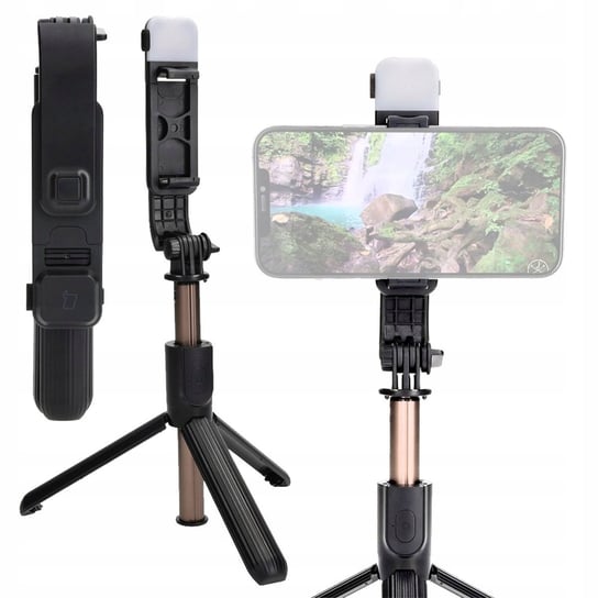 Kijek do selfie / tripod z lampą i pilotem Bizon Accessories Selfie Lamp, czarny Bizon