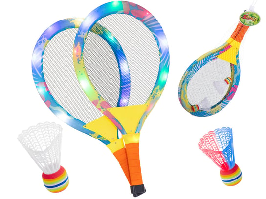 KIK, gra sportowa Rakiety tenisowe świecące LED + lotki Kontext
