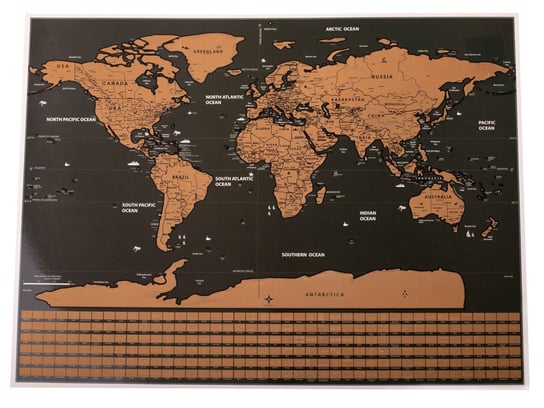 Kik, mapa świata zdrapka, 40x30cm KIK