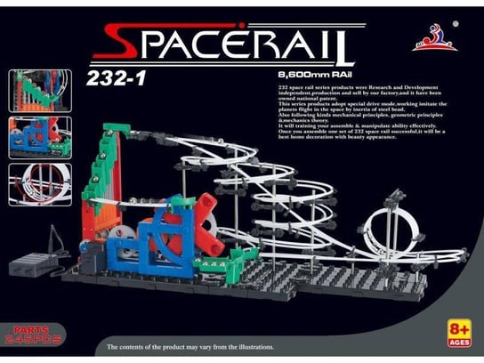 Kik, SpaceRail, tor dla kulek - Level 1 (8,6 metra) Kulkowy Rollercoaster KIK