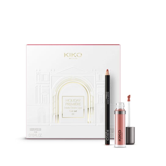 KIKO Milano, Holiday Première Matte Desire Lips Gift Set, 02 Acclaimed Rose, Zestaw do makijażu, 2 szt. KIKO Milano