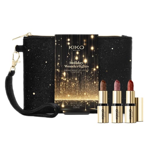 KIKO Milano, Holiday Wonderlights Creamy Miniature Lipstick Gift Set zestaw upominkowy do makijażu ust: 3 mini pomadki o kremowym wykończeniu KIKO Milano