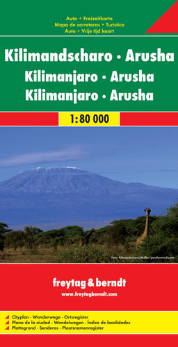 Kilimandżaro Arusha. Mapa 1:80 000 PPWK Polskie Przedsiębiorstwo Wydawnictw Kartograficznych