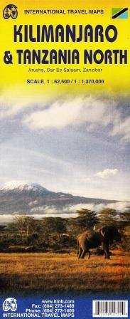 Kilimanjaro & Northern Tanzania. Mapa 1:62 500, 1:1 370 000 ITMB ITMB Publishing