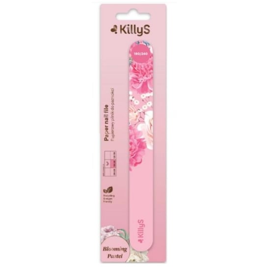 KillyS Blooming Pastel Paper Nail File papierowy pilnik do paznokci prosty 180/240 Różowy Killys