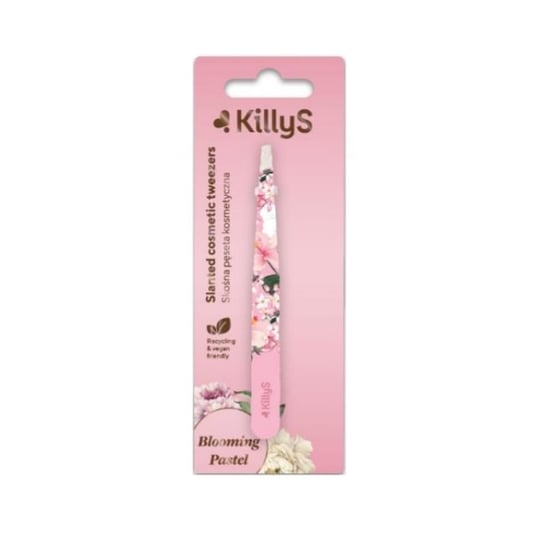 KillyS, Blooming Pastel Slanted Cosmetic Tweezers skośna prosta pęseta kosmetyczna Killys