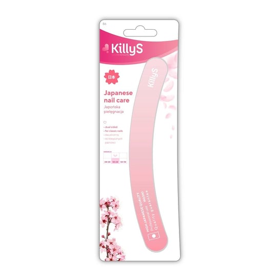 KillyS Japanese nail care pilnik do paznokci banan 180/240 różowy Killys