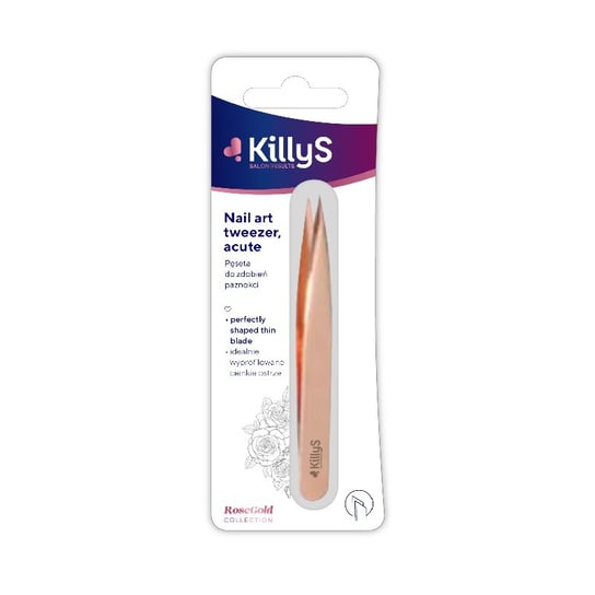 KillyS, Nail Art Tweezer, Pęseta do zdobień paznokci Rose Gold Killys