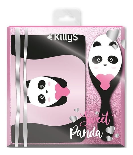 KillyS Sweet Panda, Zestaw szczotka do włosów + kosmetyczka Killys