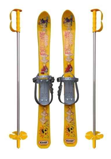 Kimet, Narty (70 cm) i kijki, dziecięcy zestaw narciarski, żółty Kimet