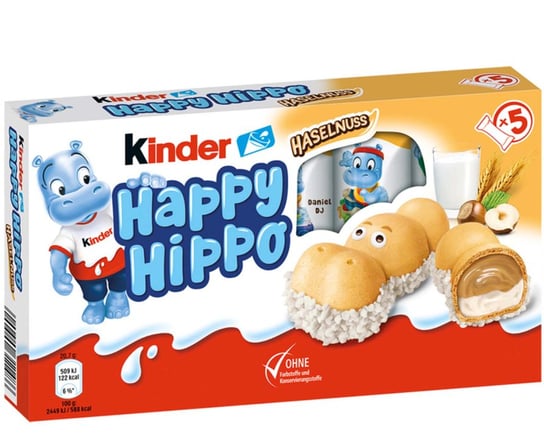Kinder, batoniki Happy Hippo o smaku orzecha laskowego, 5 sztuk Kinder