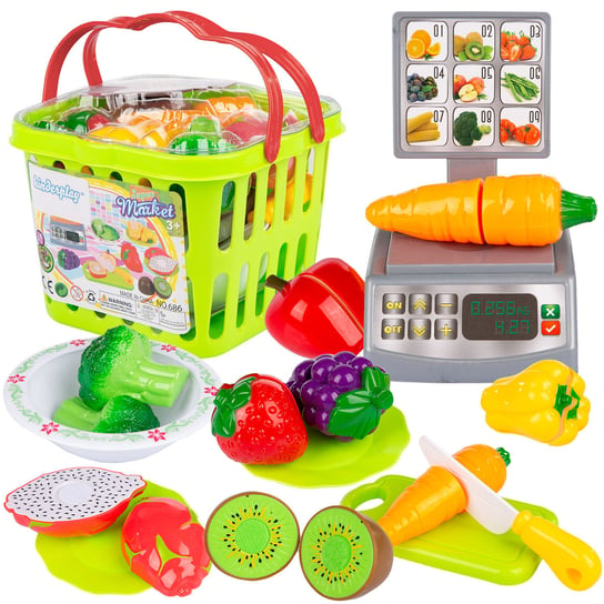 Kinderplay, zabawka edukacyjna Owoce i warzywa w koszyku Kinderplay