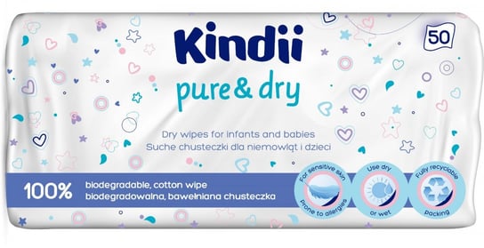 Kindii Pure & Dry Suche Chusteczki dla niemowląt i dzieci 1op.-50szt Harper