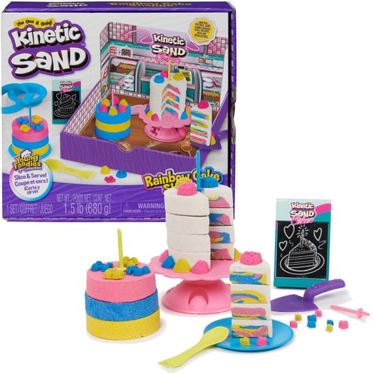 Kinetic Sand Piasek kinetyczny Rainbow Cake Shoppe Zestaw Ciastkarnia Cukiernia Torty Ciasta + akcesoria Spin Master